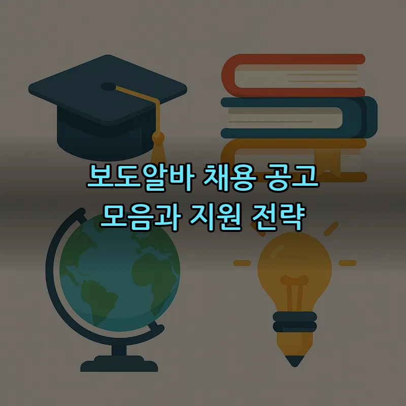보도알바 채용 공고 모음과 지원 전략