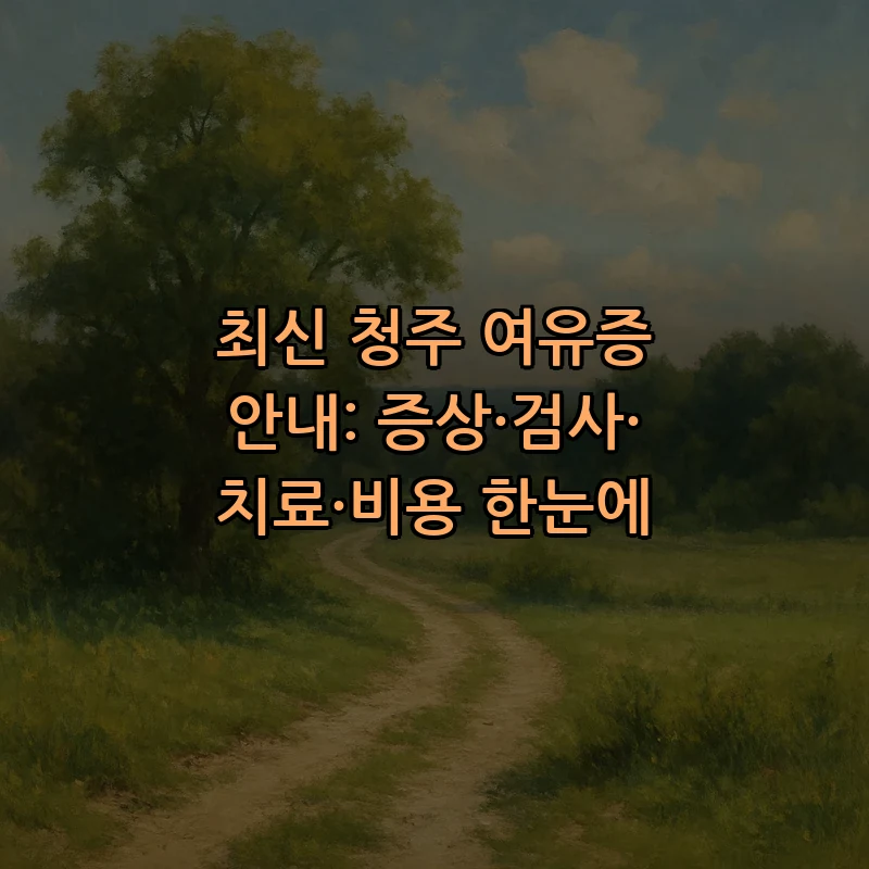 최신 청주 여유증 안내: 증상·검사·치료·비용 한눈에 커버 이미지