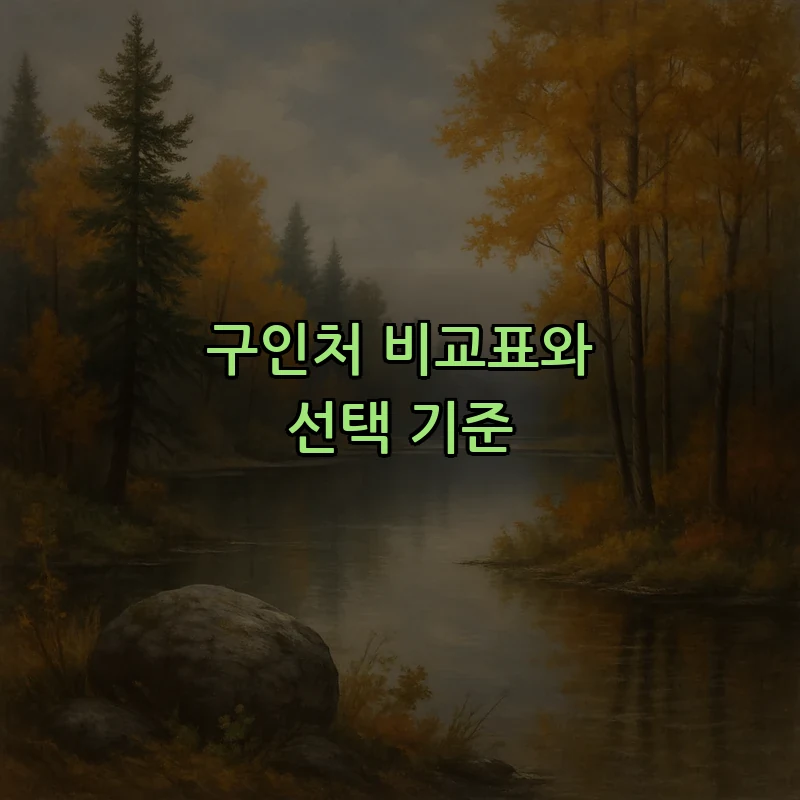 구인처 비교표와 선택 기준
