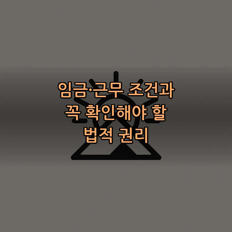 임금·근무 조건과 꼭 확인해야 할 법적 권리