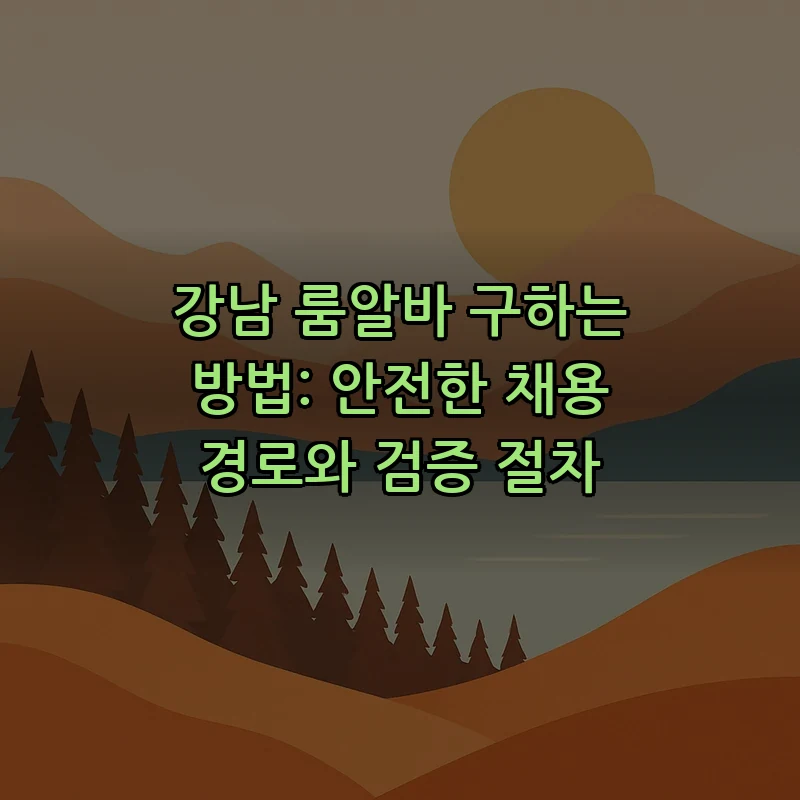 강남 룸알바 구하는 방법: 안전한 채용 경로와 검증 절차