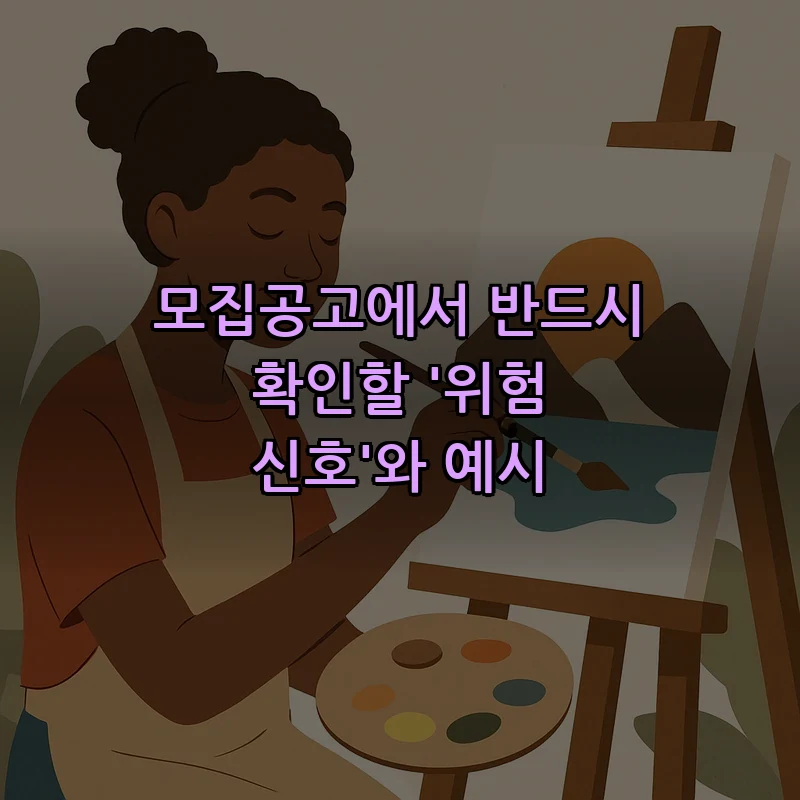 모집공고에서 반드시 확인할 '위험 신호'와 예시
