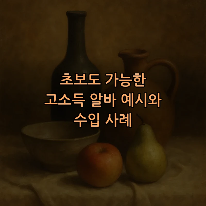 초보도 가능한 고소득 알바 예시와 수입 사례