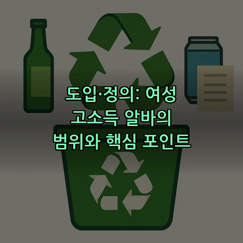도입·정의: 여성 고소득 알바의 범위와 핵심 포인트