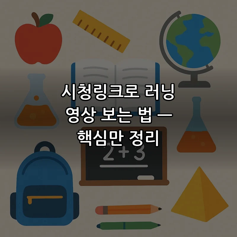 시청링크로 러닝 영상 보는 법 — 핵심만 정리 커버 이미지