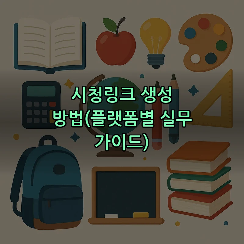 시청링크 생성 방법(플랫폼별 실무 가이드)