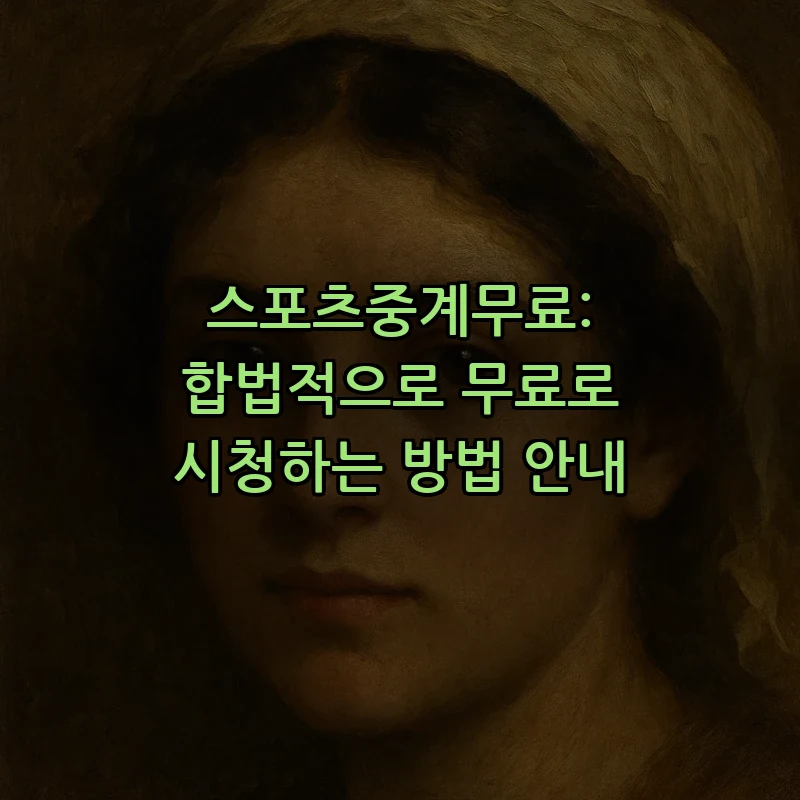 스포츠중계무료: 합법적으로 무료로 시청하는 방법 안내 커버 이미지