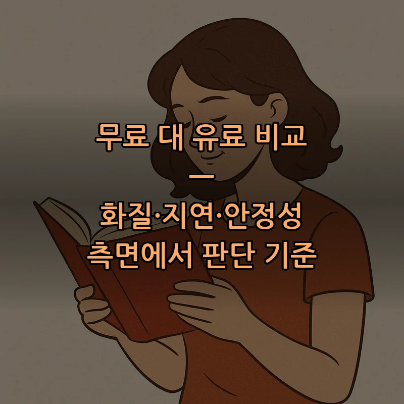 무료 대 유료 비교 — 화질·지연·안정성 측면에서 판단 기준