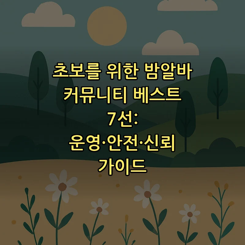 초보를 위한 밤알바 커뮤니티 베스트 7선: 운영·안전·신뢰 가이드 커버 이미지