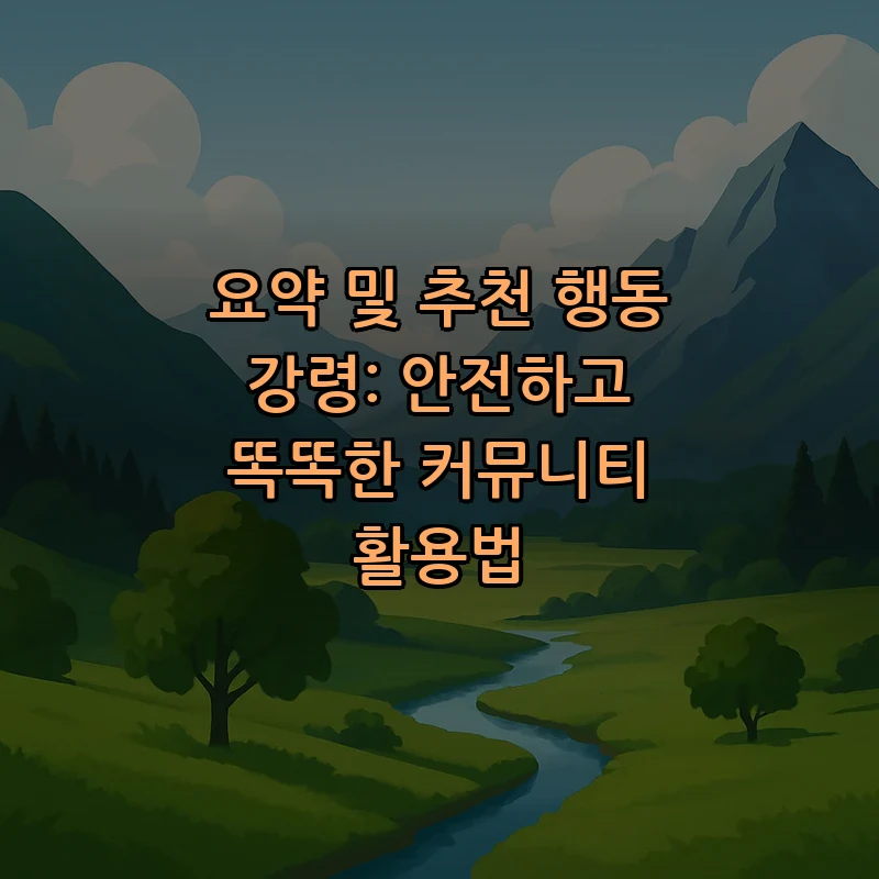 요약 및 추천 행동 강령: 안전하고 똑똑한 커뮤니티 활용법