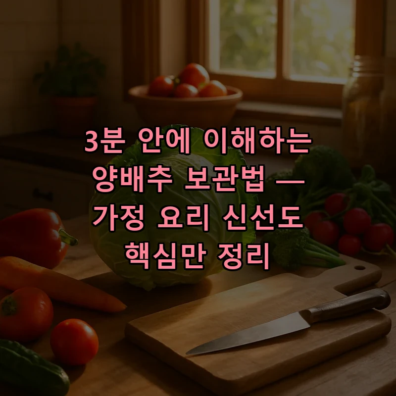 3분 안에 이해하는 양배추 보관법 — 가정 요리 신선도 핵심만 정리 커버 이미지