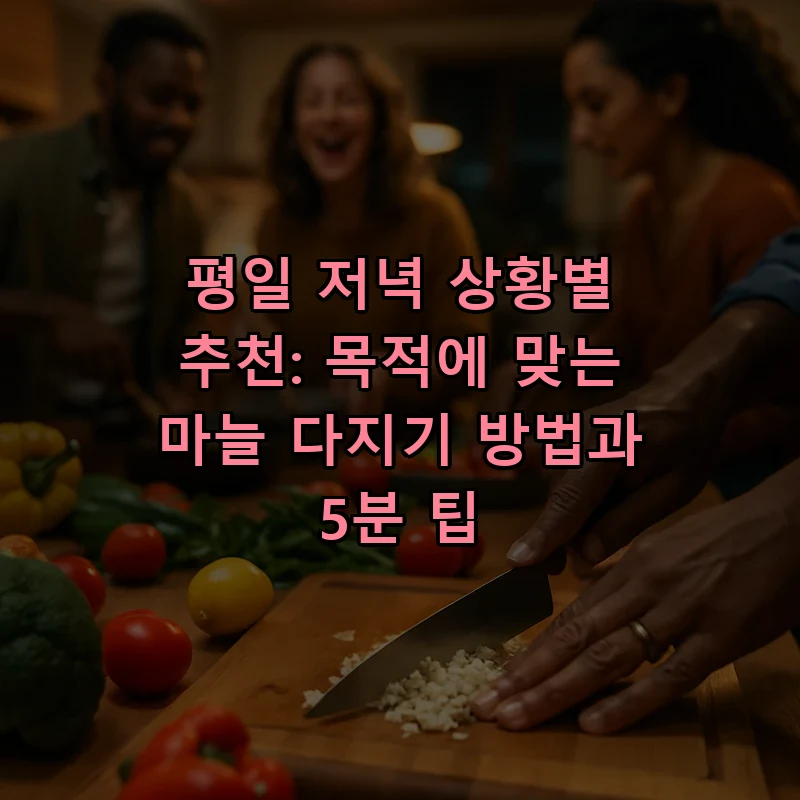 평일 저녁 상황별 추천: 목적에 맞는 마늘 다지기 방법과 5분 팁 커버 이미지