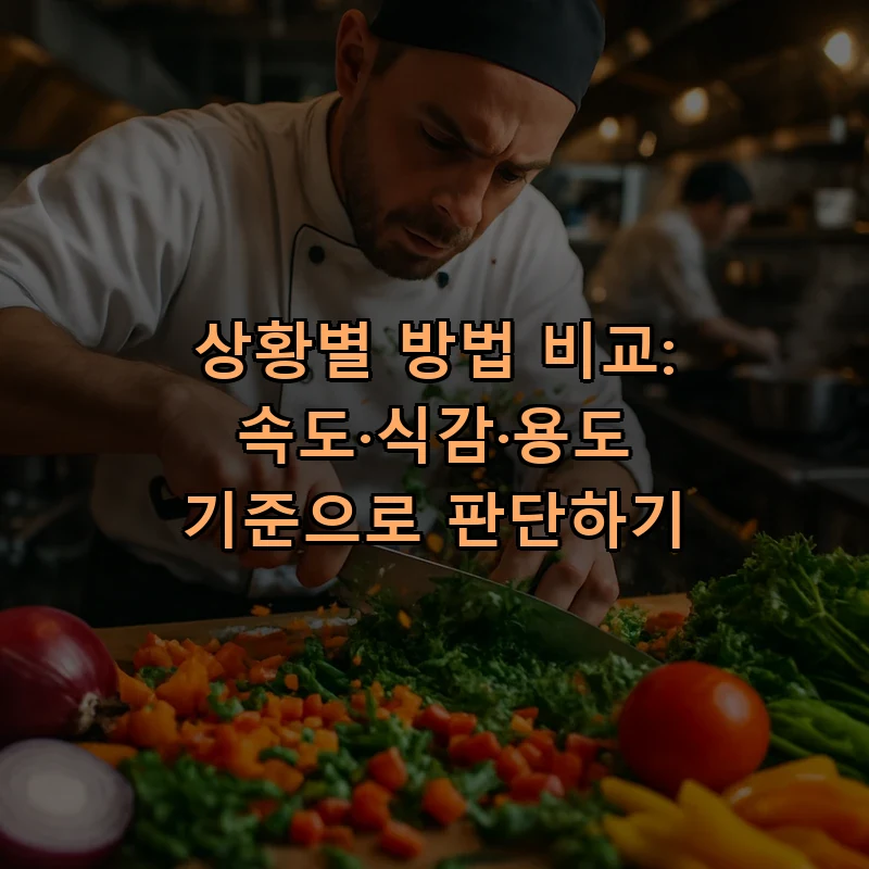 상황별 방법 비교: 속도·식감·용도 기준으로 판단하기
