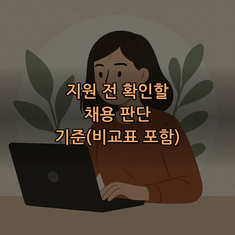 지원 전 확인할 채용 판단 기준(비교표 포함)
