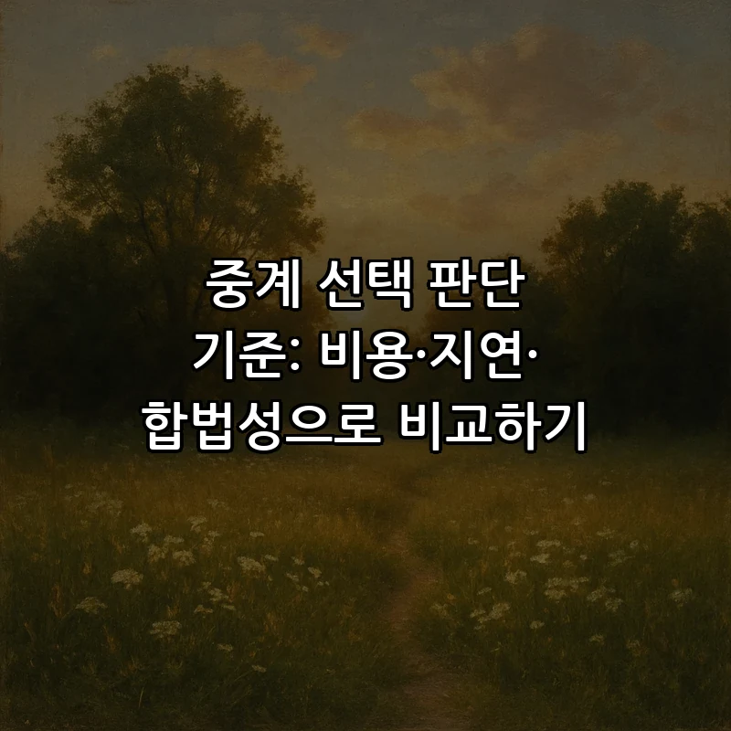 중계 선택 판단 기준: 비용·지연·합법성으로 비교하기