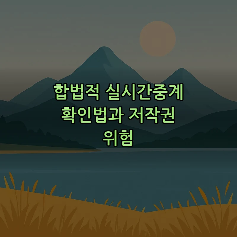 합법적 실시간중계 확인법과 저작권 위험