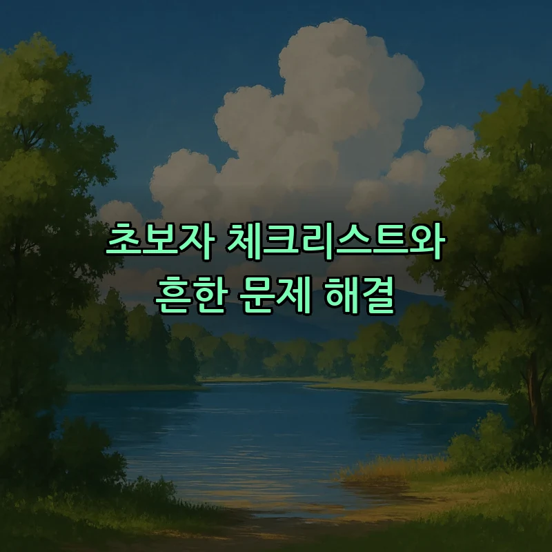 초보자 체크리스트와 흔한 문제 해결