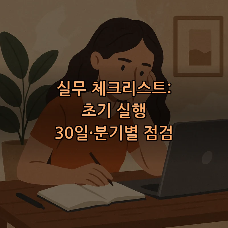 실무 체크리스트: 초기 실행 30일·분기별 점검
