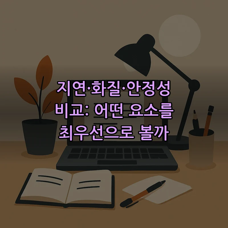 지연·화질·안정성 비교: 어떤 요소를 최우선으로 볼까