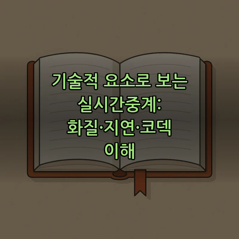 기술적 요소로 보는 실시간중계: 화질·지연·코덱 이해