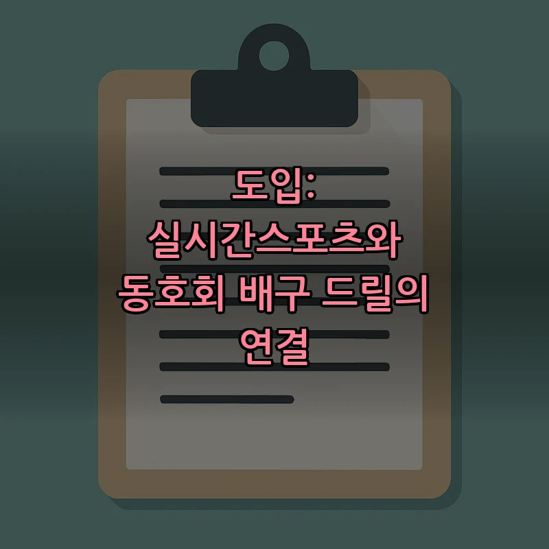 도입: 실시간스포츠와 동호회 배구 드릴의 연결