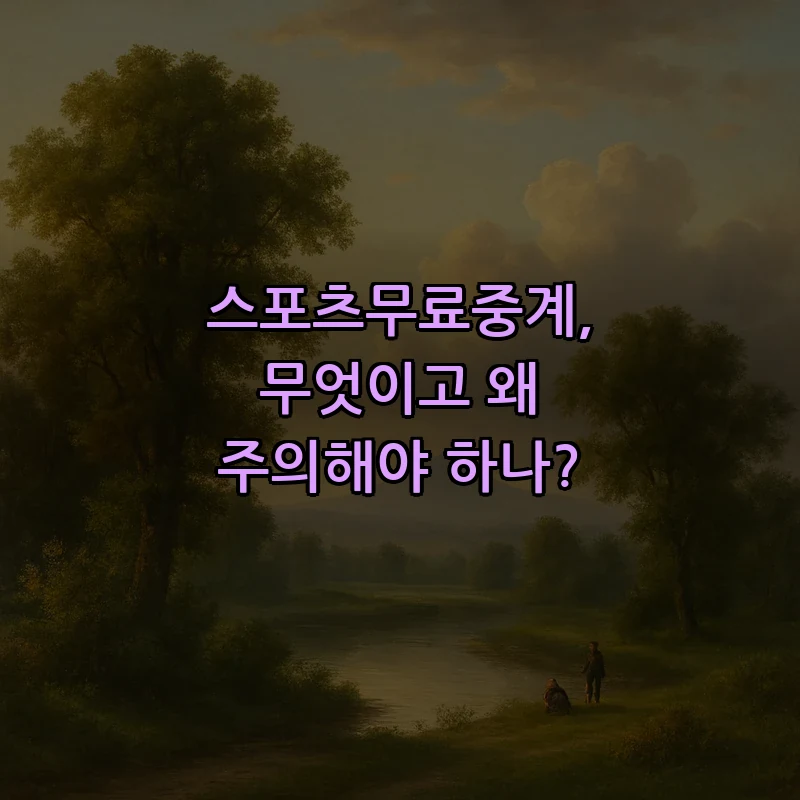 스포츠무료중계, 무엇이고 왜 주의해야 하나?