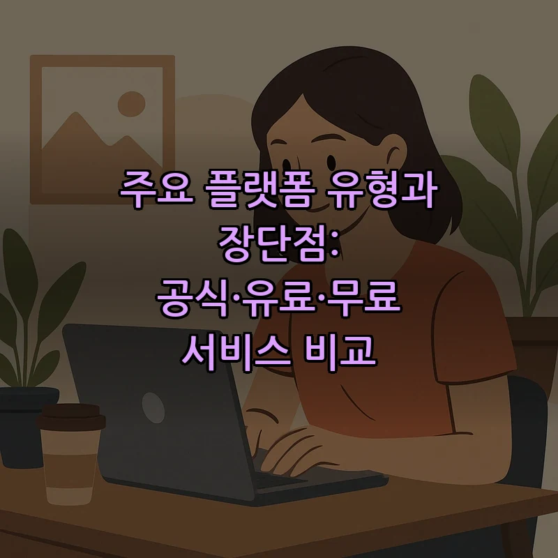 주요 플랫폼 유형과 장단점: 공식·유료·무료 서비스 비교
