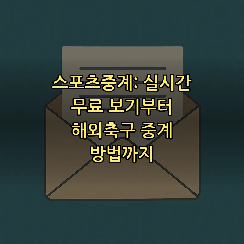 스포츠중계: 실시간 무료 보기와 해외 중계 접근법