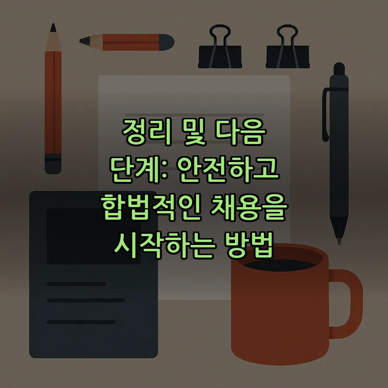 정리 및 다음 단계: 안전하고 합법적인 채용을 시작하는 방법