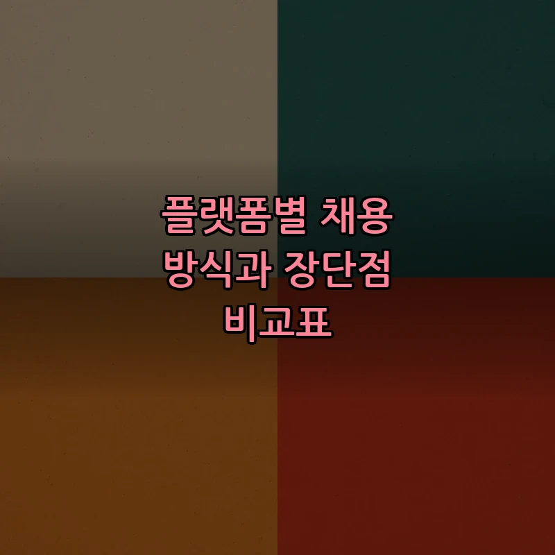 플랫폼별 채용 방식과 장단점 비교표