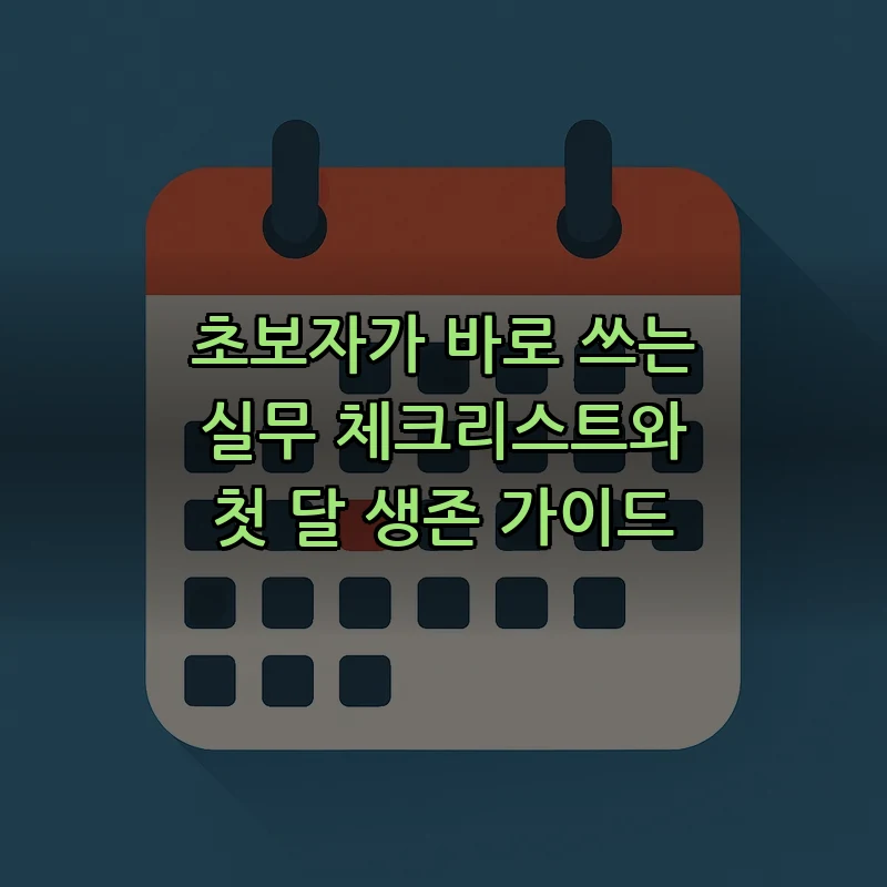 초보자가 바로 쓰는 실무 체크리스트와 첫 달 생존 가이드