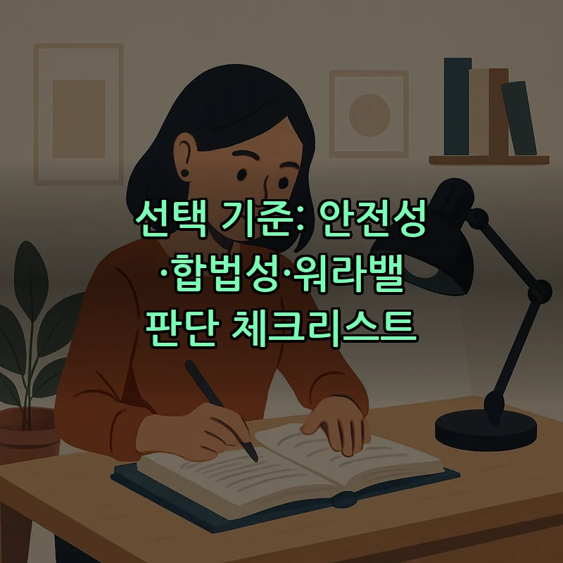 선택 기준: 안전성·합법성·워라밸 판단 체크리스트