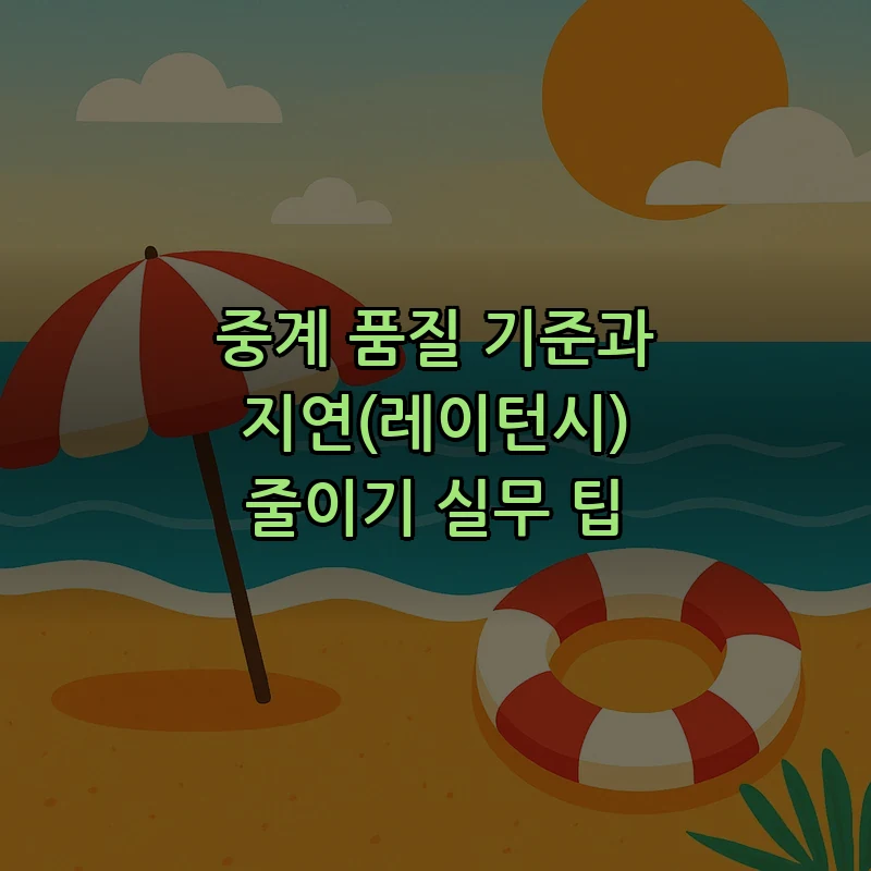 중계 품질 기준과 지연(레이턴시) 줄이기 실무 팁
