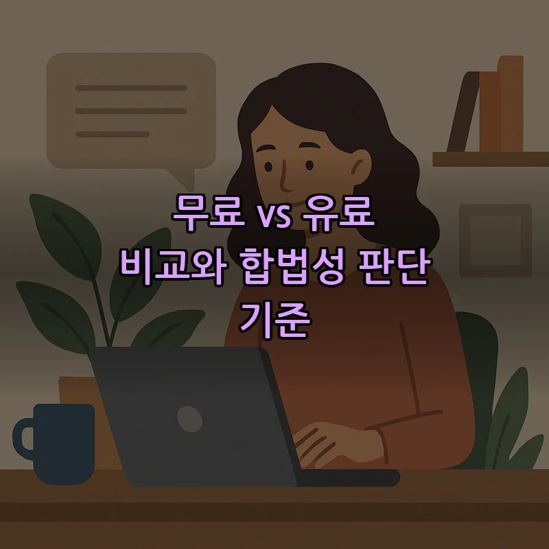 무료 vs 유료 비교와 합법성 판단 기준