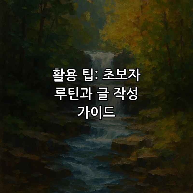 활용 팁: 초보자 루틴과 글 작성 가이드