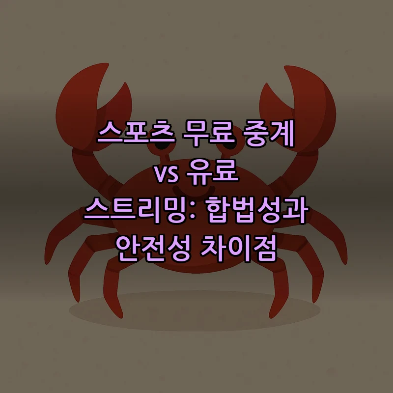 스포츠 무료 중계와 유료 스트리밍 비교: 안전성 및 합법성