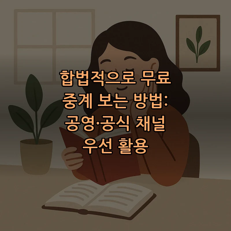 합법적으로 무료 중계 보는 방법: 공영·공식 채널 우선 활용