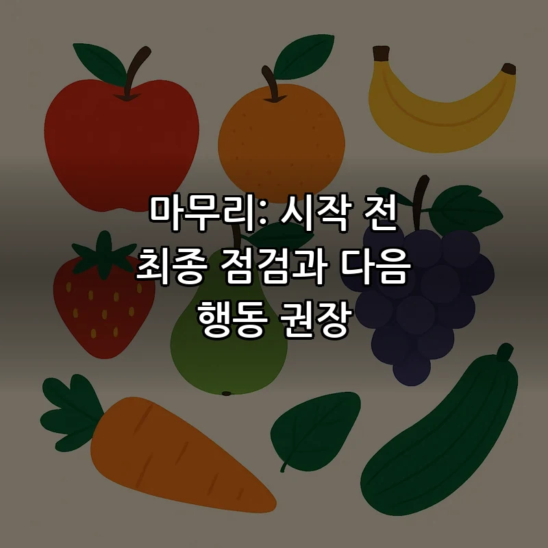 마무리: 시작 전 최종 점검과 다음 행동 권장