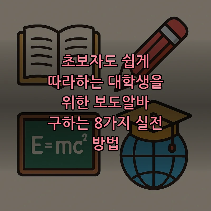 대학생을 위한 보도알바 구하는 8가지 실전 방법