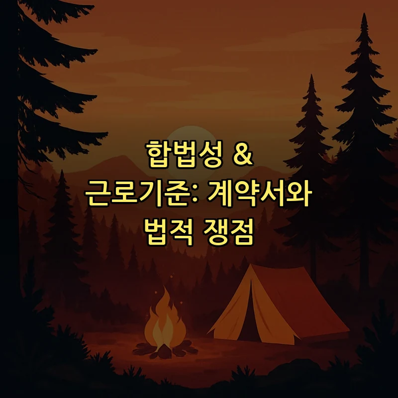 합법성 & 근로기준: 계약서와 법적 쟁점