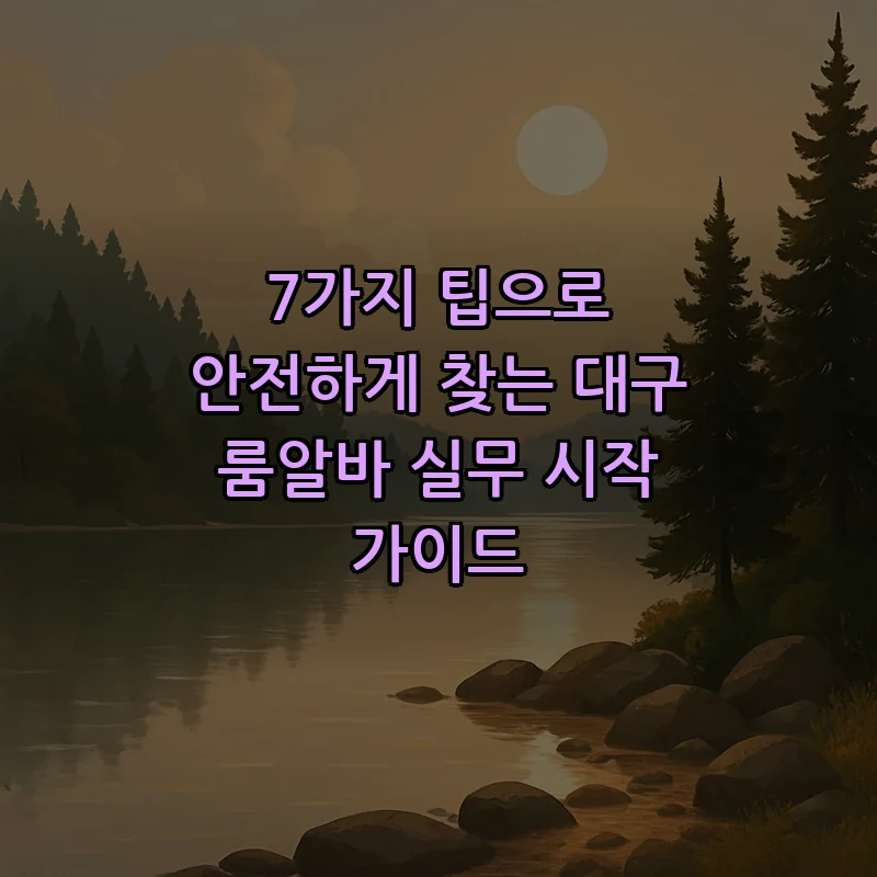 대구 룸알바 성공적으로 찾는 7가지 안전 팁
