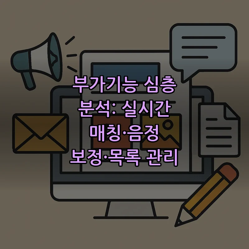 부가기능 심층 분석: 실시간 매칭·음정 보정·목록 관리