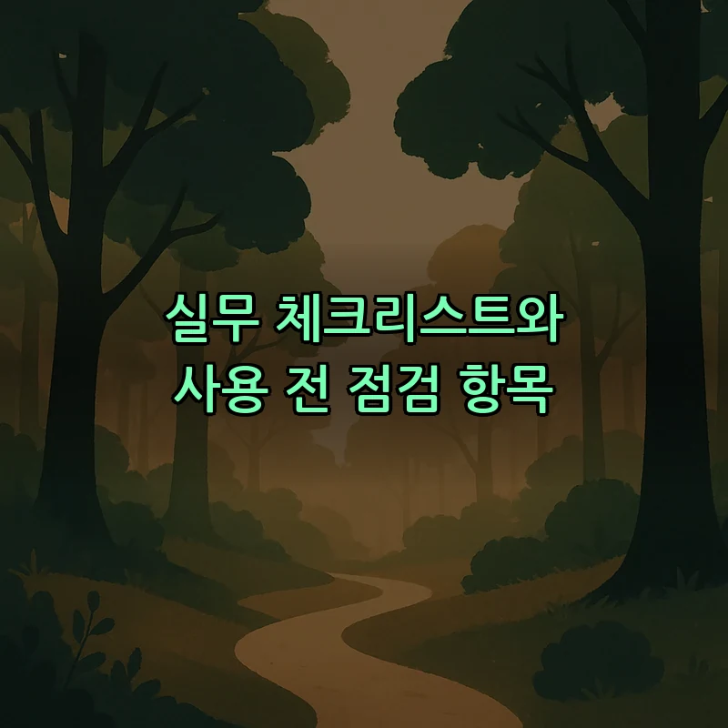 실무 체크리스트와 사용 전 점검 항목