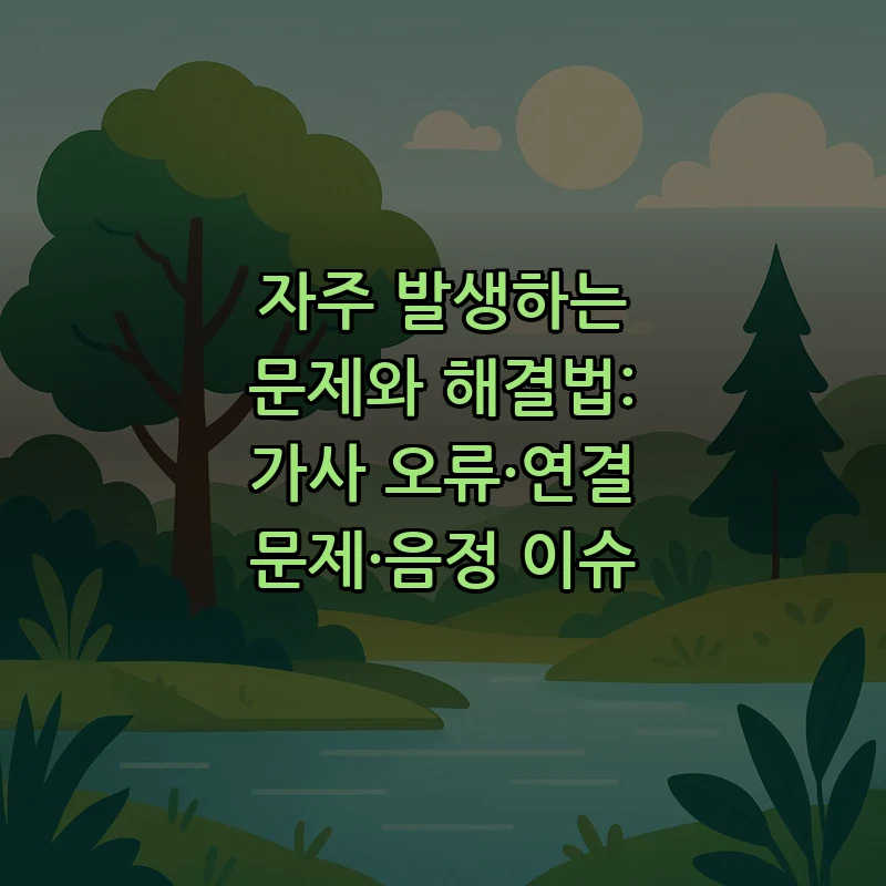 자주 발생하는 문제와 해결법: 가사 오류·연결 문제·음정 이슈