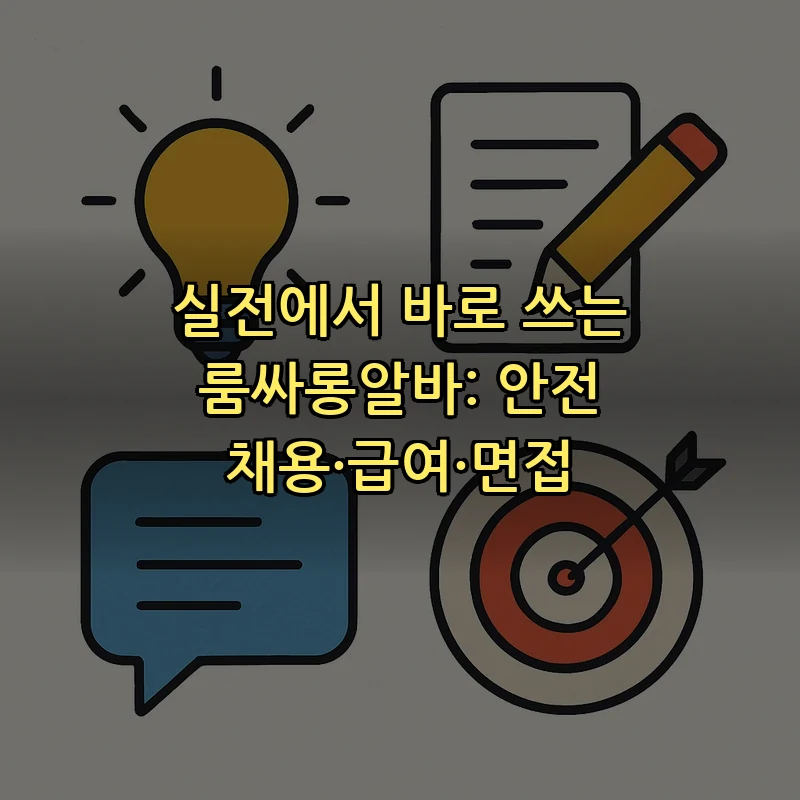 룸싸롱알바, 안전 채용과 급여 가이드