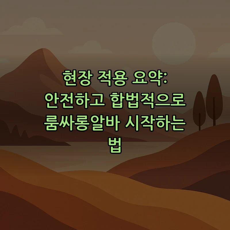 현장 적용 요약: 안전하고 합법적으로 룸싸롱알바 시작하는 법