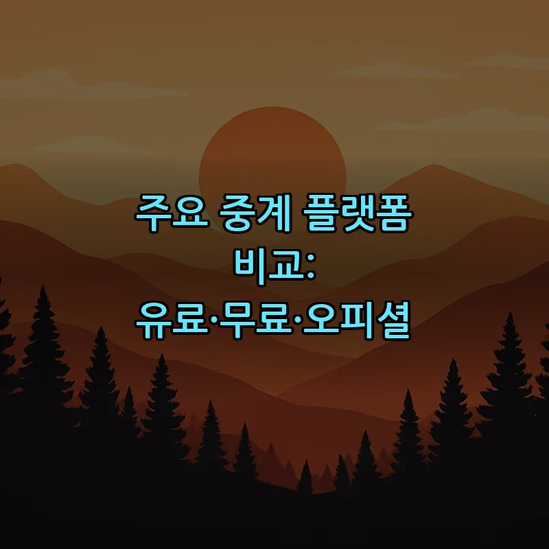 주요 중계 플랫폼 비교: 유료·무료·오피셜