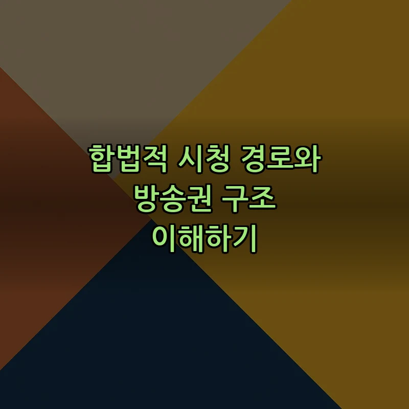 합법적 시청 경로와 방송권 구조 이해하기