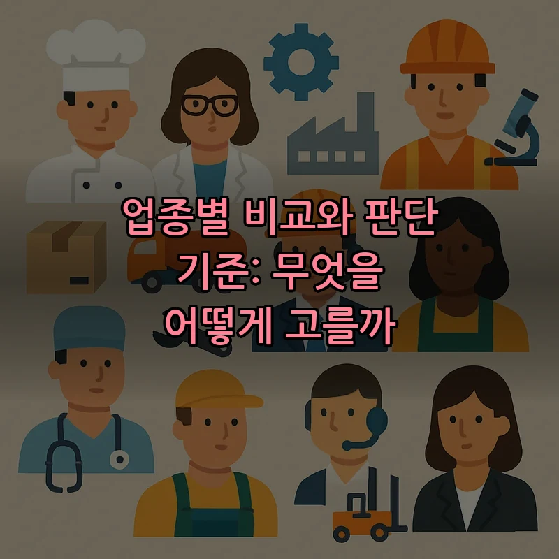 업종별 비교와 판단 기준: 무엇을 어떻게 고를까