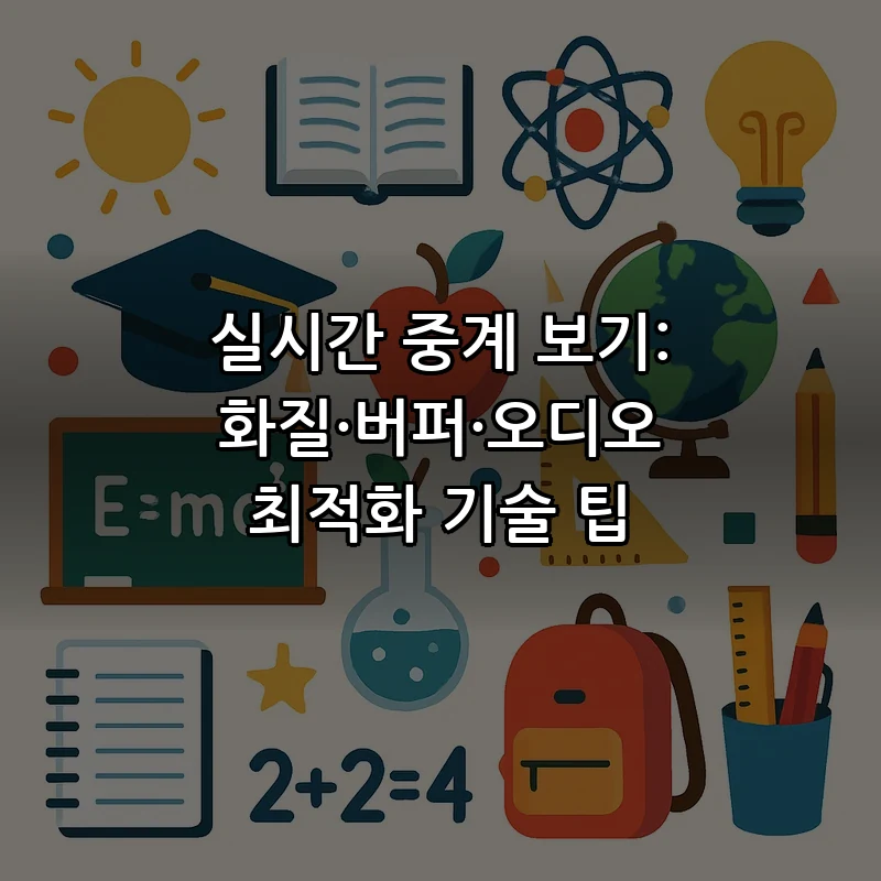 실시간 중계 보기: 화질·버퍼·오디오 최적화 기술 팁